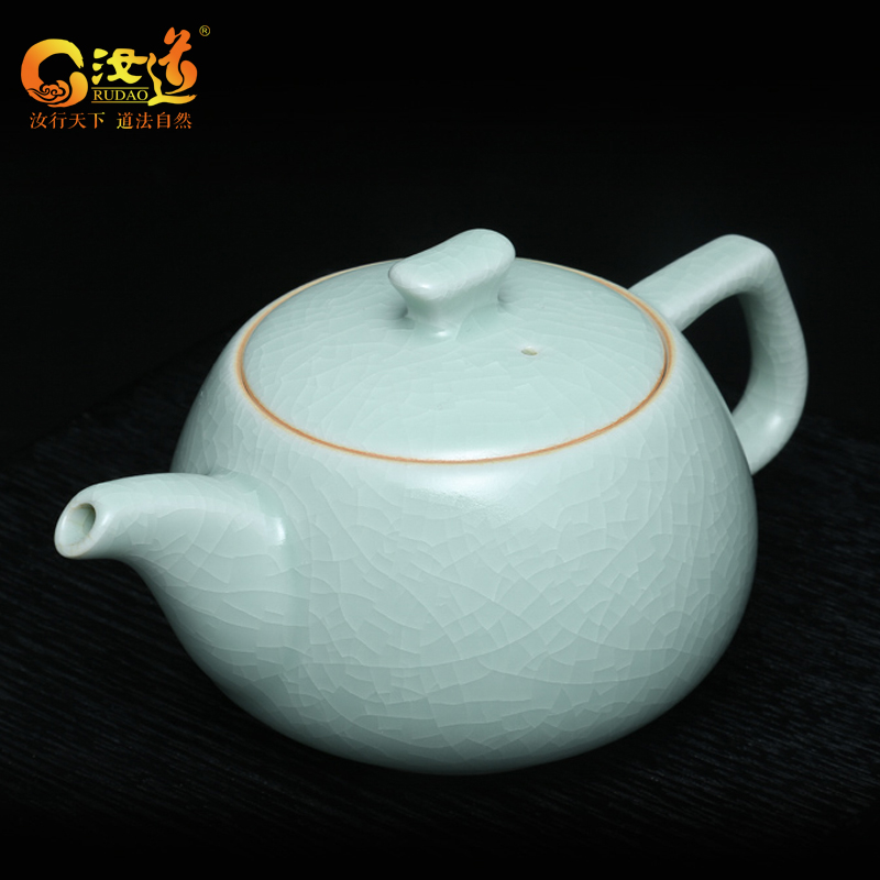 汝道 汝窑茶壶单壶功夫茶具泡茶壶陶瓷大容量手工开片汝瓷冰裂壶