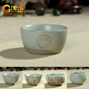 汝道高档汝窑品茗杯功夫茶具主人杯陶瓷茶碗茶盏汝瓷单杯喝茶杯子