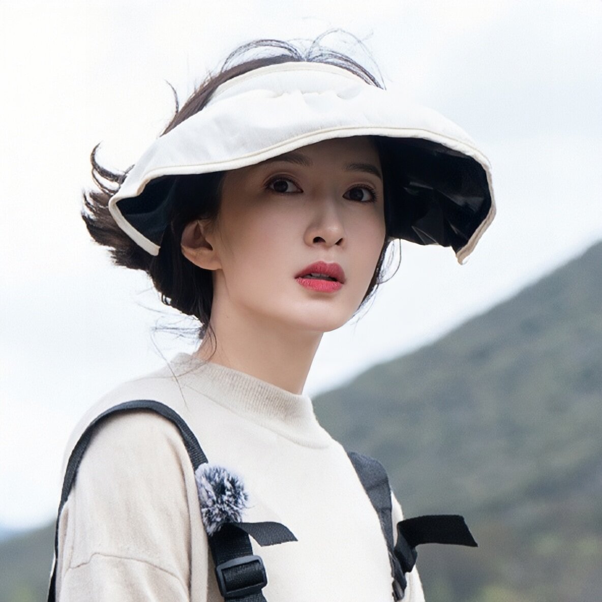 原版五十公里桃花坞江疏影同款帽子贝壳帽大檐空顶发箍遮阳帽女潮