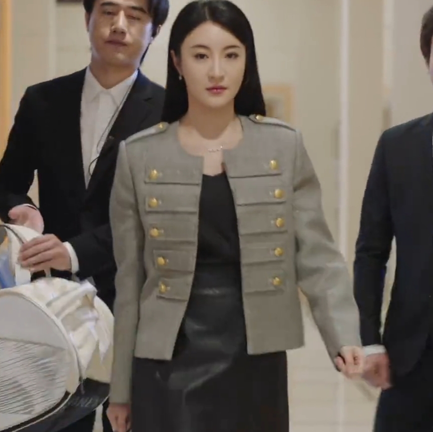 原版黑色月光林夏薇卓慧云同款小香风外套圆领长袖上衣女衣服潮