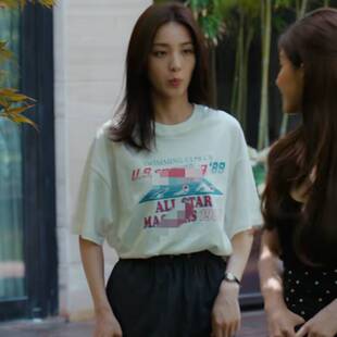 t恤夏季 短袖 圆领字母印花上衣女衣服潮 许我耀眼万鹏乔琳同款 原版