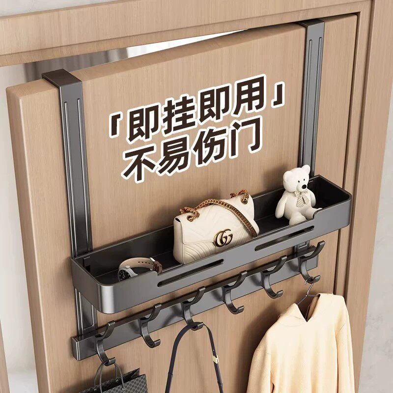 挂门置物架门后挂钩免打孔挂衣架图片