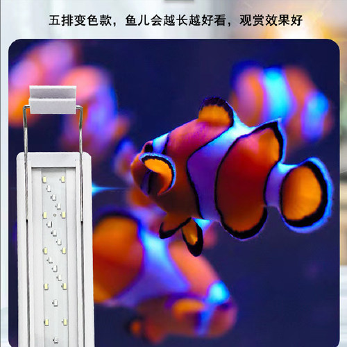 led防水鱼缸灯变色灯水族箱专用造景照明灯架节能水草灯亮度可调