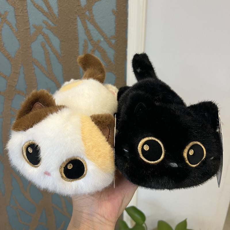趴姿黑猫掌中宝玩偶毛绒玩具暹罗猫公仔桌伴娃娃送儿童礼物三花猫图片