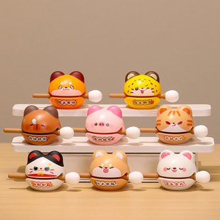 小木鱼摆件可爱创意解压办公室打工人静心装 礼品 饰学生毕业季