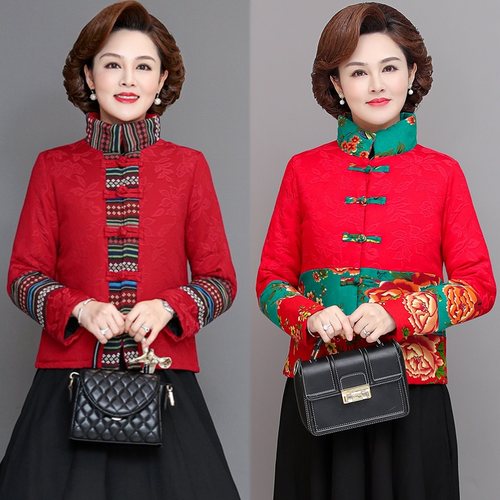 棉麻刺绣复古盘扣加厚短外套唐装