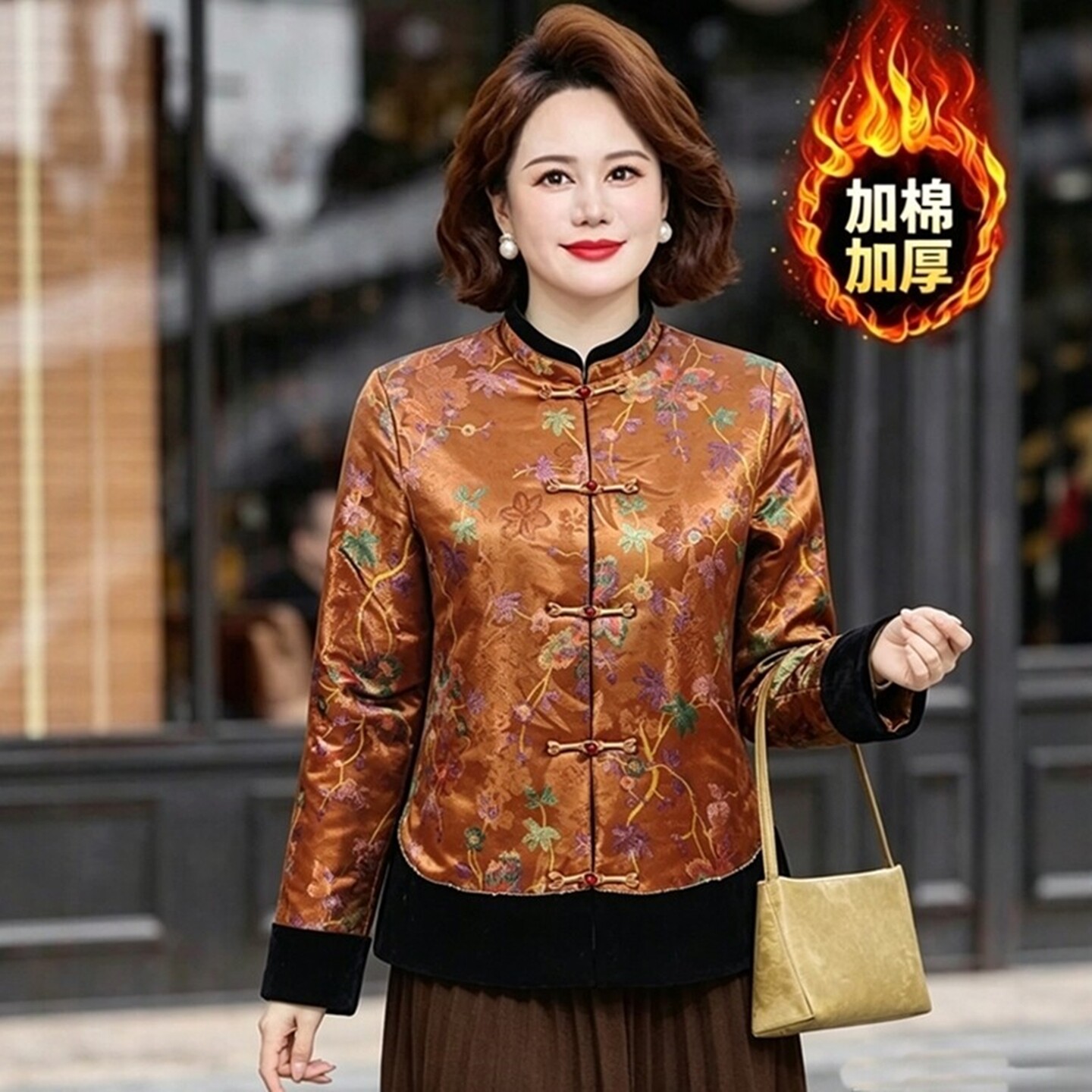 新中式盘扣加厚保暖显瘦棉衣棉服