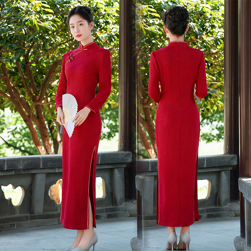 妈妈回娘家婚宴礼服改良版旗袍女