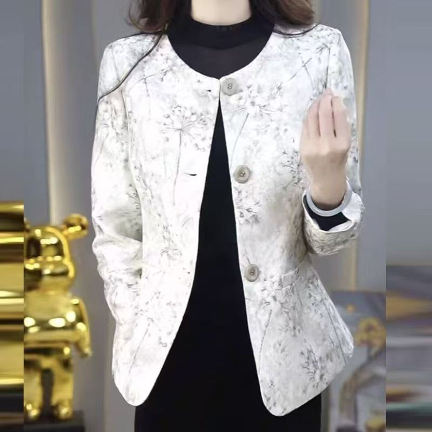 春季小香风修身气质妈妈外套上衣