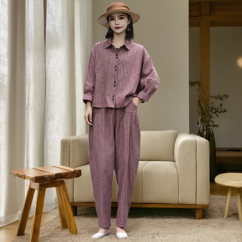 套装时尚文艺新款高级感哈伦裤女
