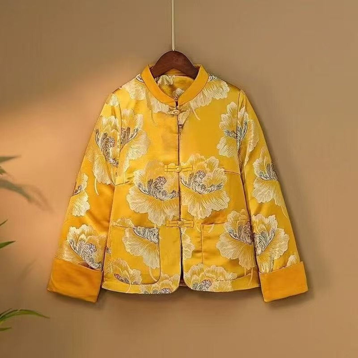 春秋新款复古盘扣提花唐装外套女