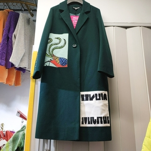 L码墨绿色长款大衣399