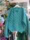 清不退不换看好再拍绿色粗线套头毛衣59.9