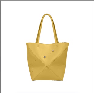 中号限定款Fold小众设计新款真皮折叠几何托特包BK-1053MK小鸡黄