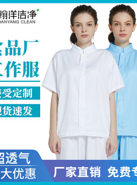 透气短袖食品厂车间工作服套装