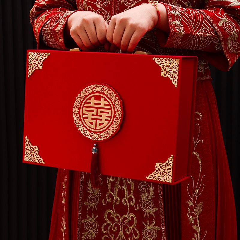 彩礼钱盒子订婚彩礼箱现金彩礼盒结婚用品大全聘金盒礼金盒礼金箱