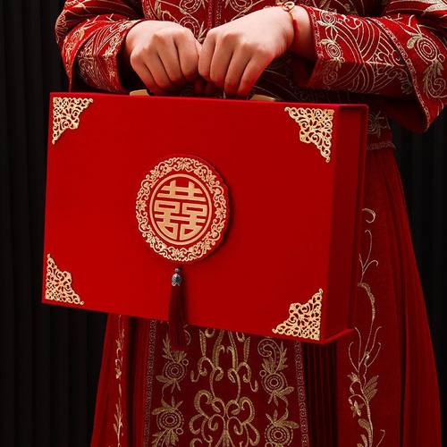 彩礼钱盒子订婚彩礼箱现金彩礼盒结婚用品大全聘金盒礼金盒礼金箱