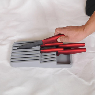 厂家直供厨房抽屉刀叉刀架收纳器托盘便携式分隔小型刀具收纳盒