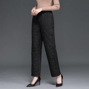 羽绒棉裤女2025冬高腰加厚挡风奶奶裤显瘦松紧腰中老年妈妈女士裤