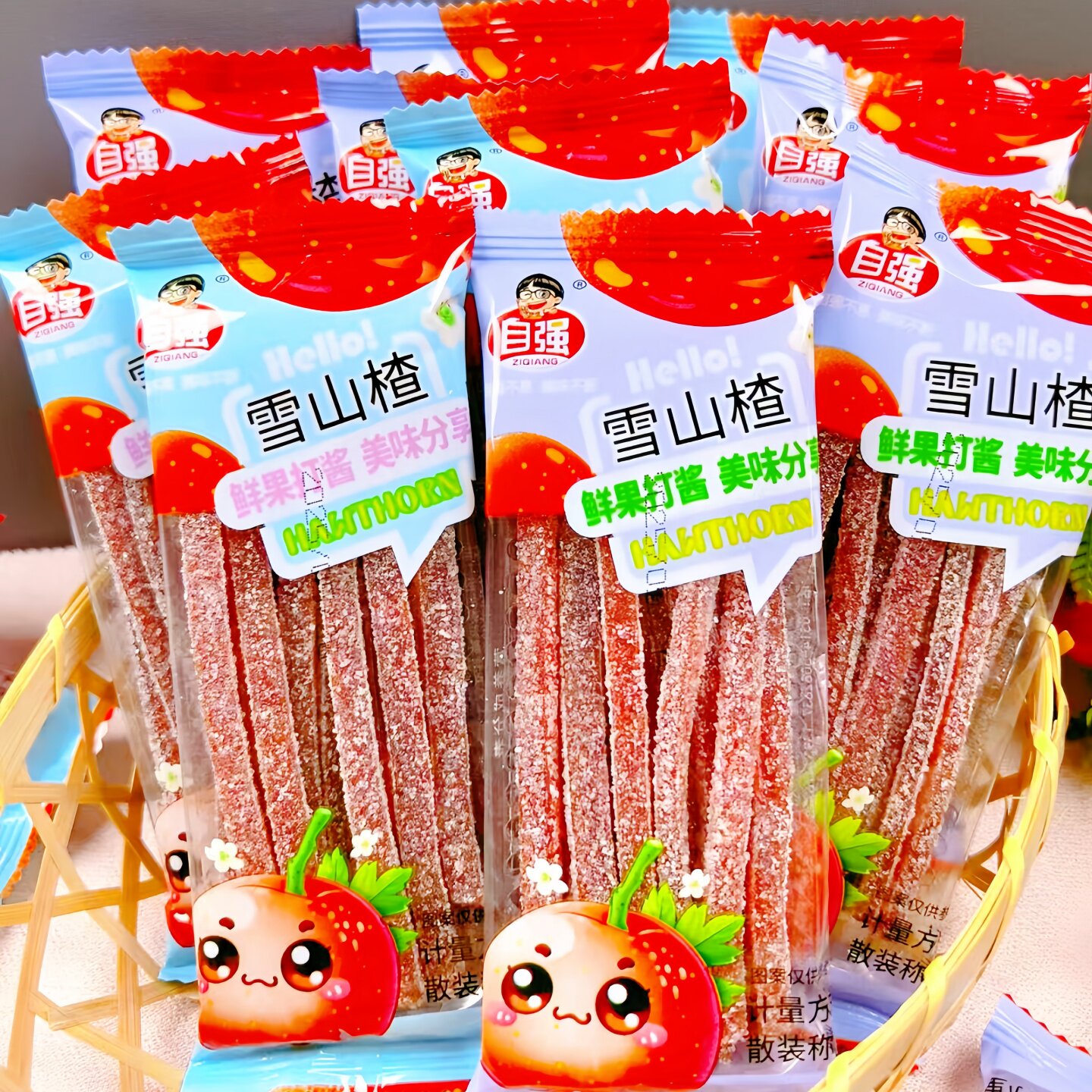 雪花山楂丝山楂条独立小包装山楂丝解腻山楂球儿童解馋小零食散装