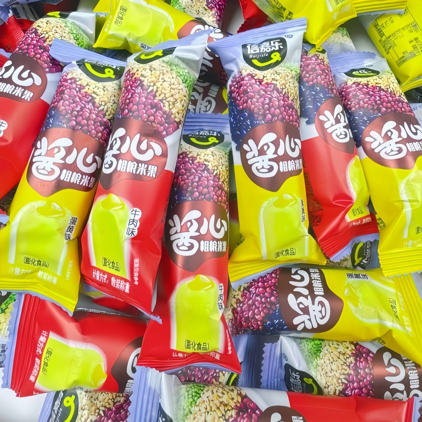 酱心粗粮米果粗粮夹心米果儿童零食香米网红休闲零食膨化食品代餐