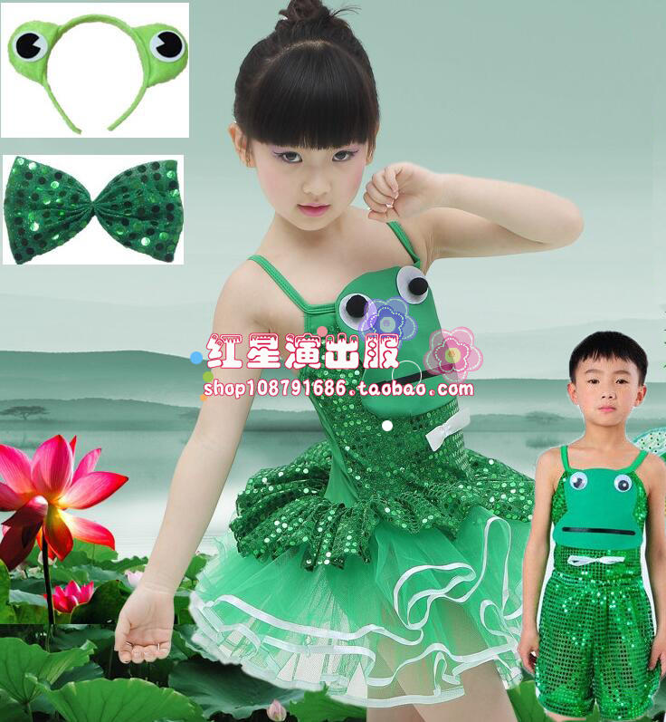 六一儿童节动物小青蛙演出服小蝌蚪找妈妈小跳蛙表演服卡通舞蹈服