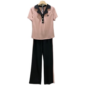 短袖休闲套装女2023年夏季新款时尚洋气宽松显瘦卫衣长裤两件套