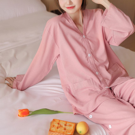 艾灸服亚麻女款长袖长裤前后开扣男款情侣大码按摩刮痧理疗水疗服