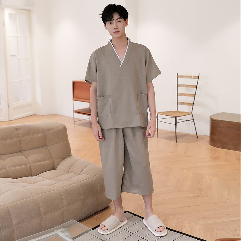 弹力面料纯棉按摩足疗睡衣汗蒸服