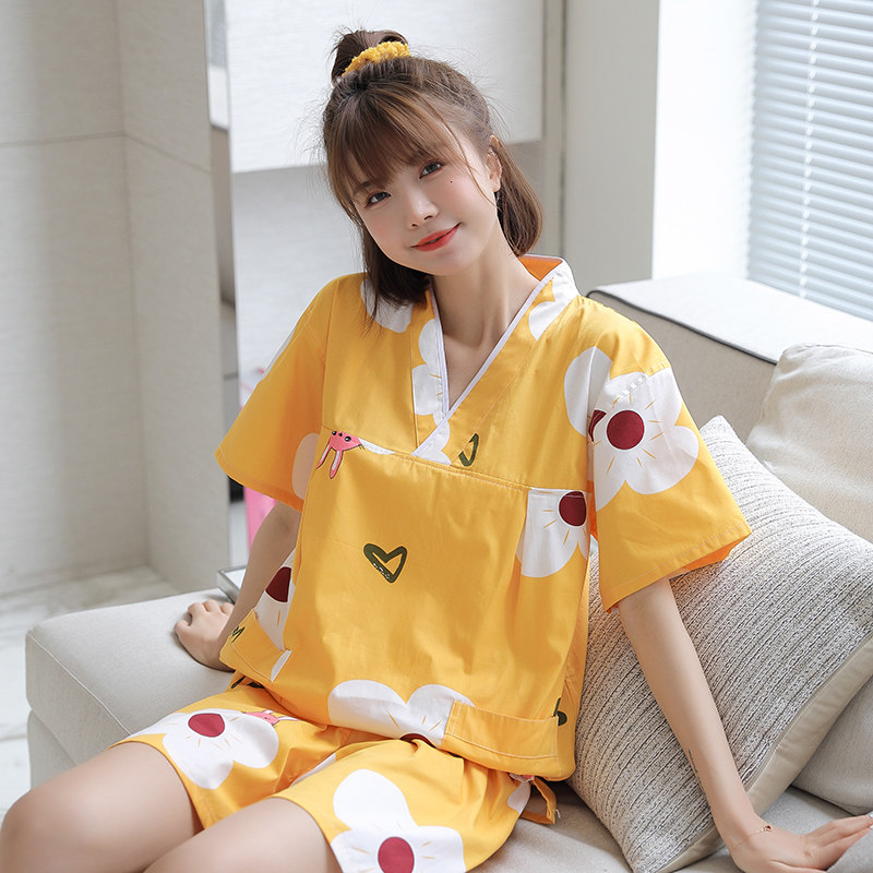 汗蒸服情侣100%纯棉韩版可爱大码套装亲子汗蒸服女睡衣浴服桑拿服