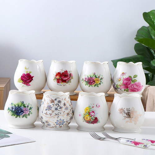 叉勺餐具桌面创意装饰宝宝收纳筒