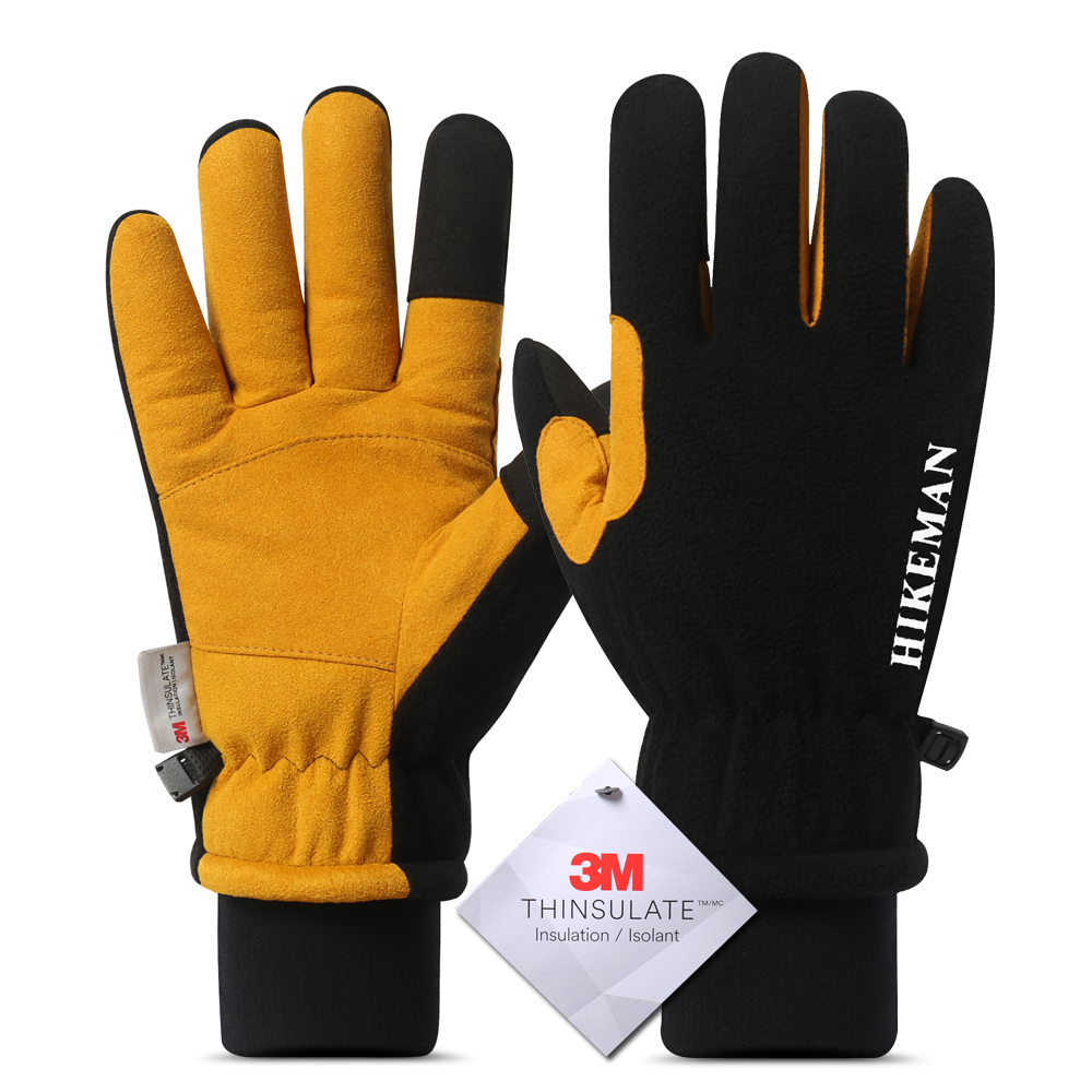 hikeman冬季滑雪手套男户外运动