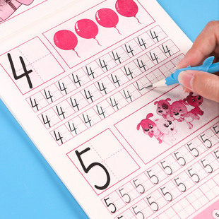 儿童数字描红本幼儿园初学者全套1-10练字帖拼音练习贴写田字格本