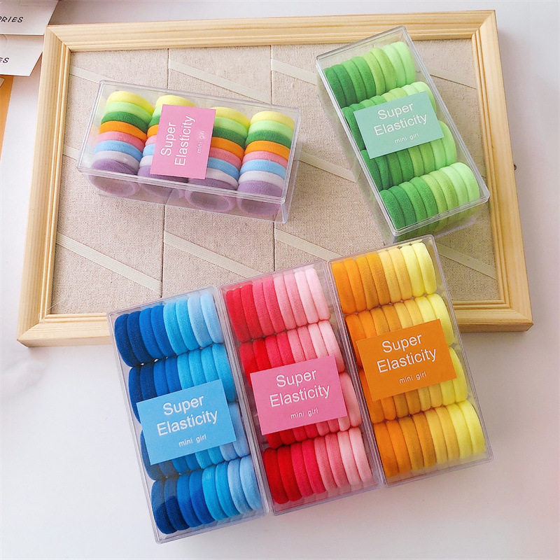 糖果色小盒装皮筋女 儿童痕扎头不伤发头绳丸子头发绳头饰