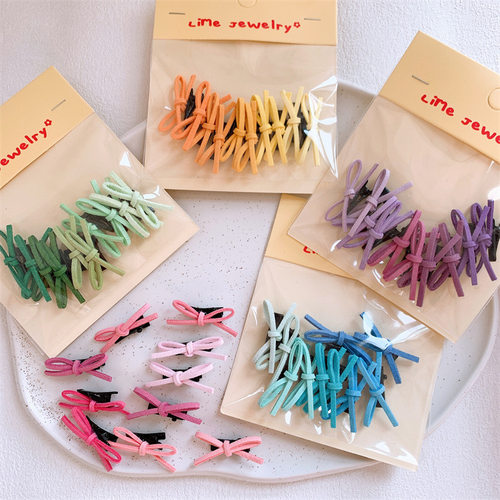 新款儿童小清新蝴蝶结发夹甜美女童侧边夹碎发刘海夹宝宝发卡头饰