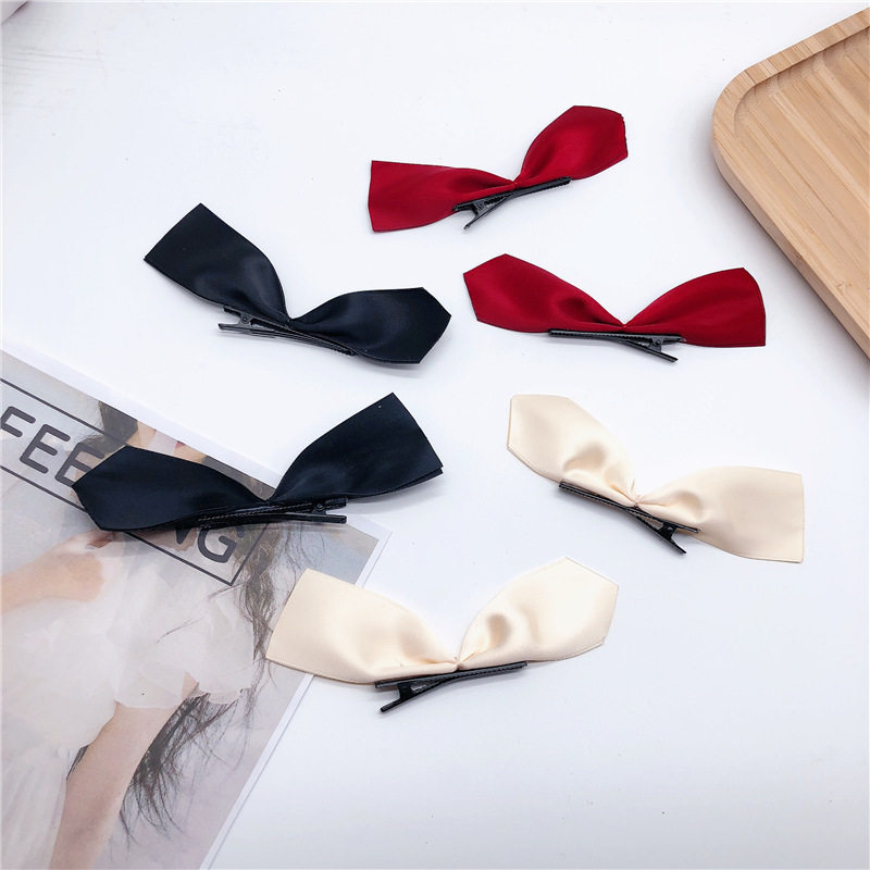 韩风半片式蝴蝶结女孩可爱发夹网红装饰马尾发饰少女发卡纯色发夹