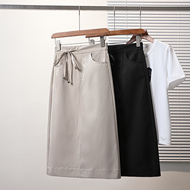 实拍夏新款大码松紧腰宽松中长款薄款A字半身裙胖MM休闲时装裙