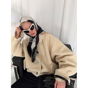 Rockrio 不规则纽扣毛毛夹克外套 Rarelicold