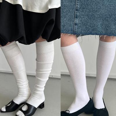 Rockrio Rarelicold 穿搭好帮手 白色中筒袜小腿袜