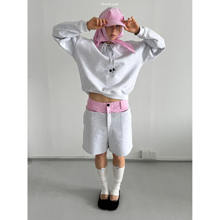 Rarelicold 套装 灰色长袖 短卫裤 卫衣 Rockrio
