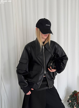 Rockrio Rarelicold 大口袋尖领皮衣夹克（含可拆卸毛领）