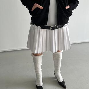 Rockrio 白色半段低腰百褶裙 Rarelicold