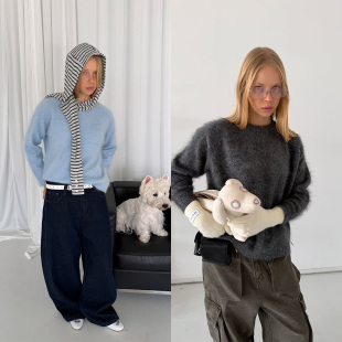 绒感花纱套头羊毛衫 Rockrio Rarelicold