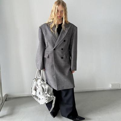 Rockrio Rarelicold 微沙漏廓形西服灰色西装外套