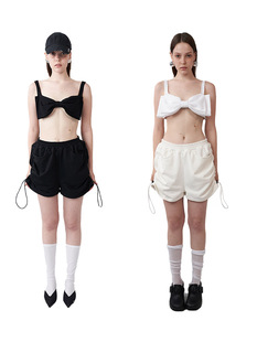 白色黑色 抽绳运动短裤 Rockrio Rarelicold