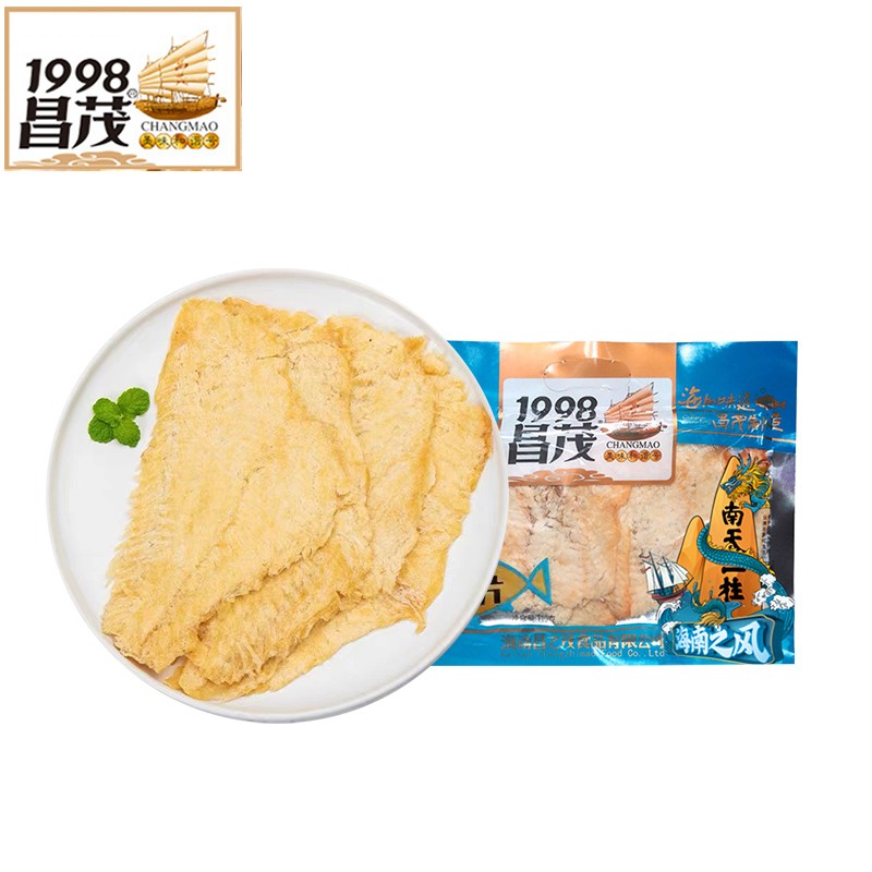 海南特产昌茂精选鳕鱼片100g袋装海鲜香酥小鱼干干货鱼仔零食即食