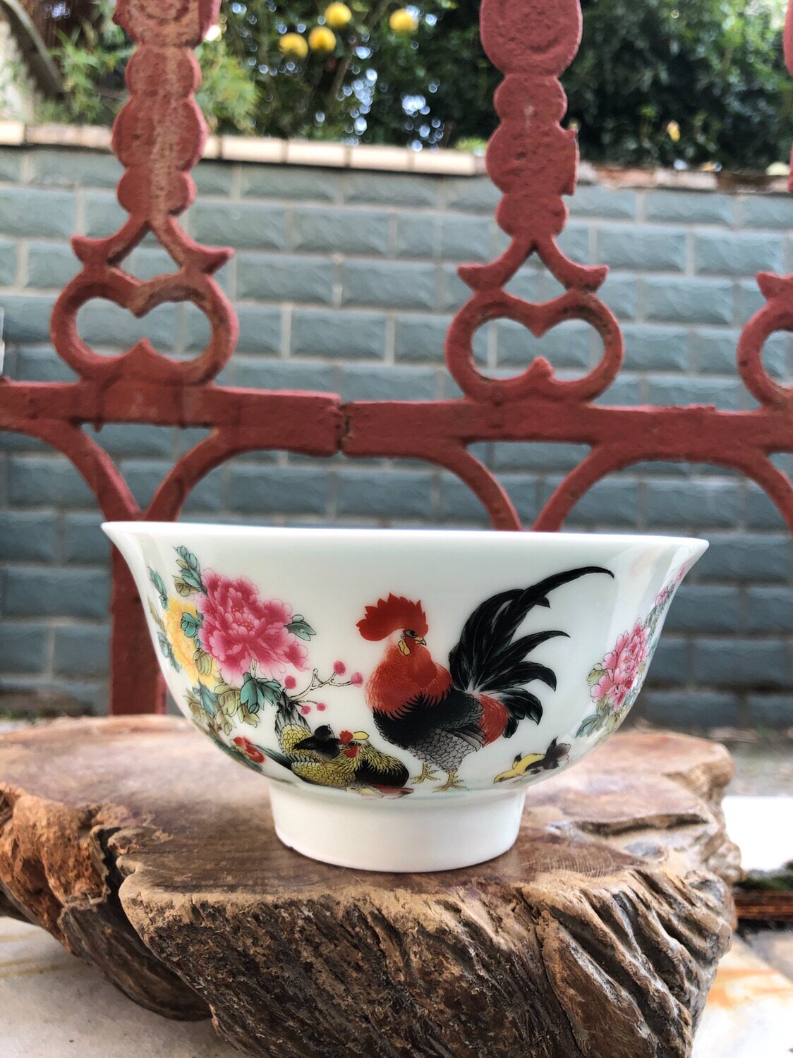 大吉大利粉彩瓷器高温陶瓷家用饭碗仿古瓷器可摆件收藏使用