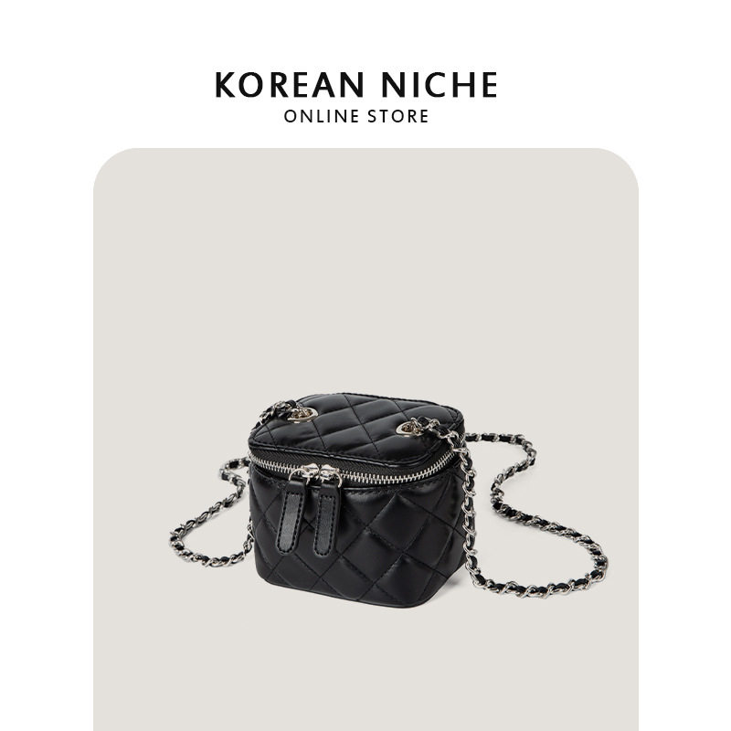 CC设计包包女单肩包小香风菱格链条包简约百搭斜挎包