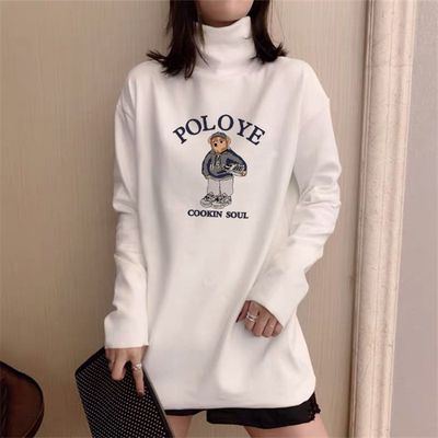 德绒半高领打底衫女秋冬加绒卫衣