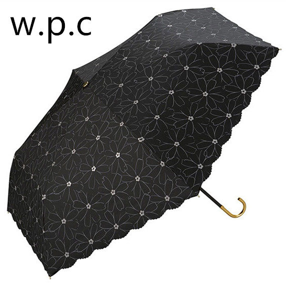正品日本wpc带涂层防uv紫外线雏菊三折防晒伞晴雨太阳伞801-278